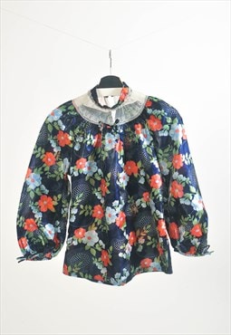 Vintage 70s blouse in flower print