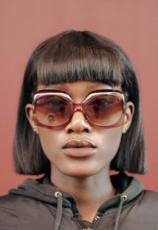 VINTAGE STYLE OVERSIZED SQUARE DARK BROWN