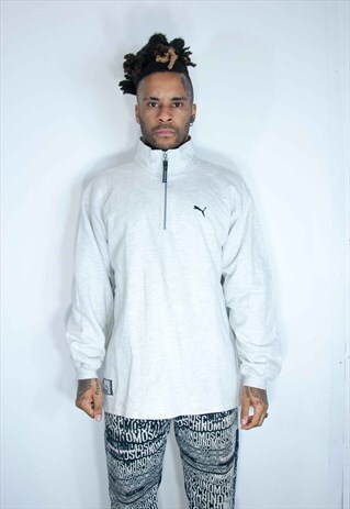 PUMA 1/4 ZIP EMBROIDED SWEATSHIRT