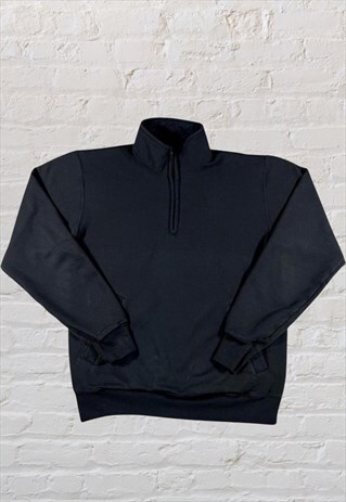 CHAMPION 1/4 BLACK SWEATSHIRT
