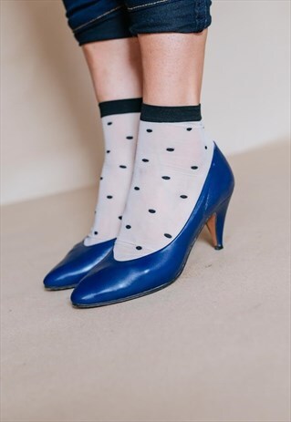 VINTAGE 80S DARK BLUE STILETTO HEELS