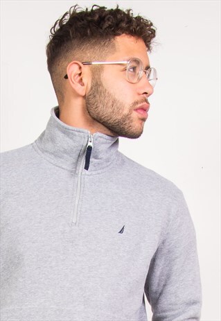 NAUTICA GREY 1/4 ZIP SWEATSHIRT