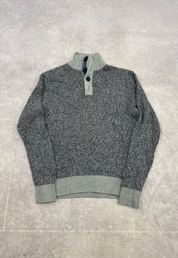 Tommy Hilfiger Knitted Jumper 1/4 Button Chunky Knit Sweater