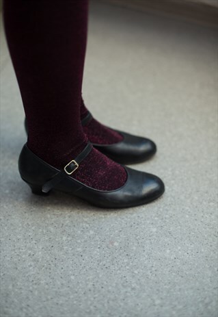 VINTAGE 80'S BLACK LEATHER SHOES