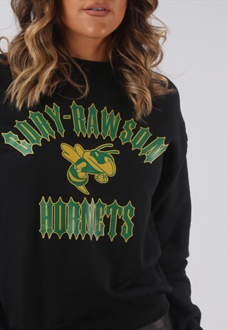 HORNETS SWEATSHIRT JUMPER SWEAT PRINT LOGO UK 6 - 8 (HKHJ)