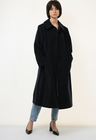 70S VINTAGE WOOL CASH MERE LONG MAXI WARM COAT 2882