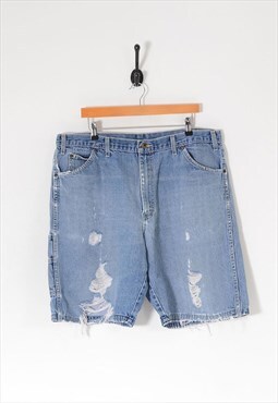 Vintage dickies distressed denim shorts blue w38 BV10043