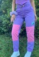 Mellos pink and purple patchwork cotton funky jeans