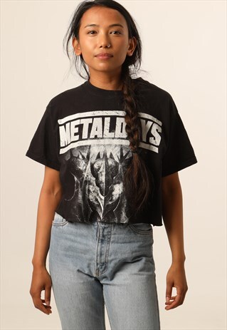 VINTAGE METAL DAYS BAND GRAPHIC CROPPED T-SHIRT