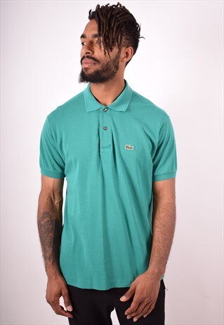 LACOSTE MENS VINTAGE POLO SHIRT MEDIUM GREEN 90S