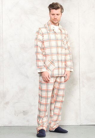VINTAGE 70'S PLAID PYJAMAS SET