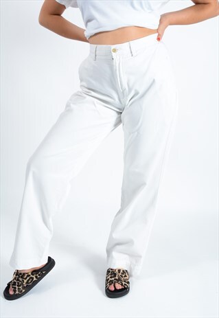 VINTAGE RALPH LAUREN CHINO TROUSERS IN WHITE