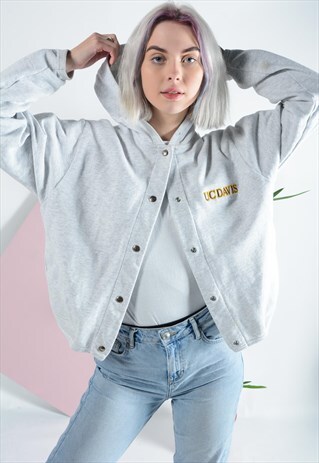 VINTAGE CHAMPION SWEATER HOODIE IN GREY.