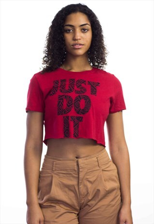 VINTAGE NIKE LOGO REWORKED CROP TOP 90S L 2.8