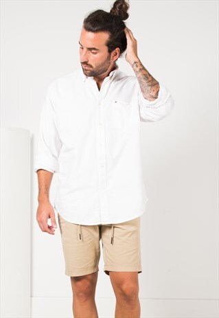 VINTAGE 80'S TOMMY HILFIGER COTTON SHIRT / S4217