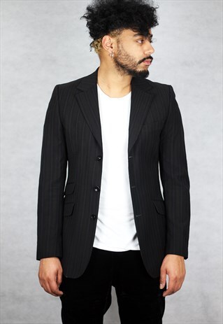 VINTAGE DOLCE & GABBANA STRIPED WOOL MIX BLAZER