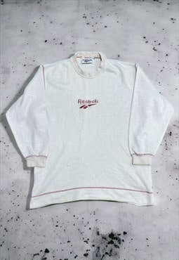 Vintage Reebok Embroidered Spell Out Sweatshirt 