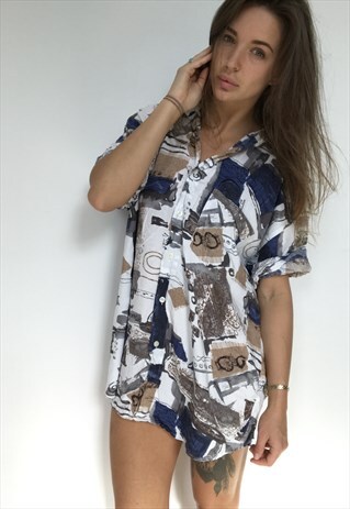 PATTERNED OVERSIZED RETRO VINTAGE UNISEX FESTIVAL SHIRT