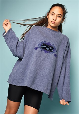 VINTAGE 90S SLOGAN SLOUCHY ATHLEISURE SWEATSHIRT JUMPER