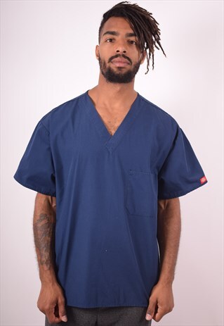 DICKIES MENS VINTAGE TOP XL NAVY BLUE 90S