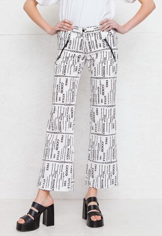 VINTAGE WHITE TROUSERS BOTTOMS