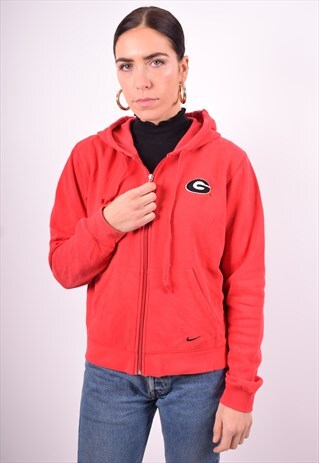 NIKE WOMENS VINTAGE HOODIE JACKET MEDIUM RED 90'S
