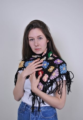 VINTAGE FLORAL KNIT WRAP