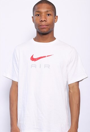 VINTAGE NIKE AIR BIG SPELL OUT LOGO CENTRAL T-SHIRT WHITE