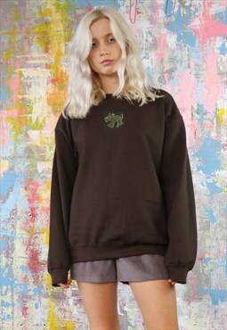 Sweatshirt in hot choc with yap patch
