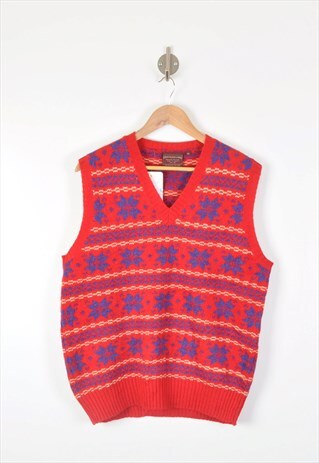 Vintage Ralph Lauren Knitted Vest Jumper Retro Pattern M