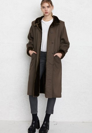 VINTAGE BROWN JOBIS SHEARLING COAT