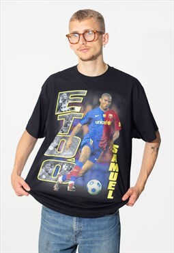 Samuel Eto'o Football Unisex Printed T-Shirt in Black
