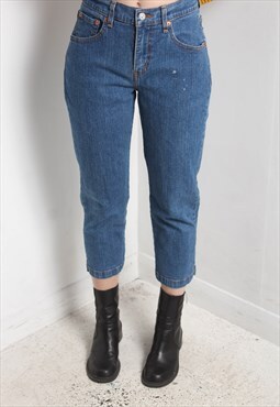 Vintage Levis Y2K Capri Distressed Jeans Blue