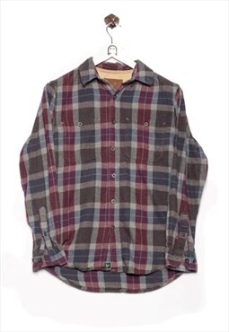 Vintge  Outdoor Life Flannel Shirt Checkered Pattern Grey/Ch