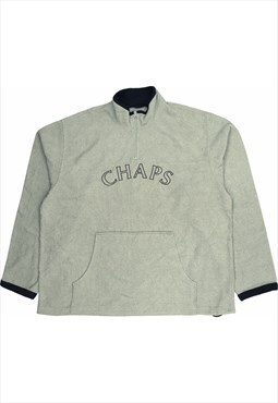 Vintage 90's CHAPS Sweatshirt Fleece Spellout Quarter Zip