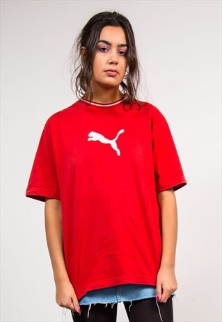 VINTAGE 90'S RED PUMA SPORTS T-SHIRT
