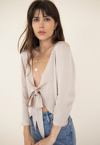 WREN GOLD TIE FRONT BLOUSE