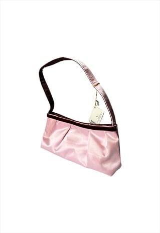Small Shoulder Bag Purse Satin Pink Brown Evening