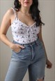VINTAGE Y2K EMBROIDERED SWEETHEART TOP IN WHITE