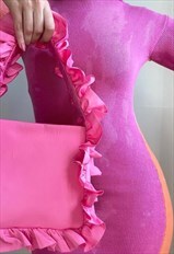 Deep Pink Debabevoir Ruffle Bag