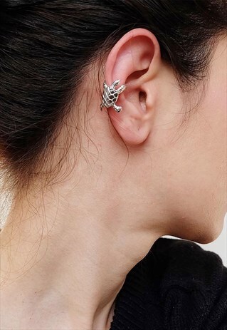 TURTLE EAR CUFF EARRINGS WOMEN STERLING SILVER EARRINGS