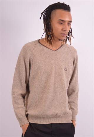 VINTAGE FRED PERRY JUMPER SWEATER KHAKI
