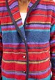 VINTAGE WOVEN RED WINTER COAT, SIZE M