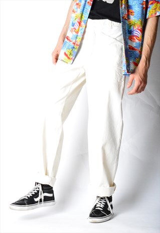 VINTAGE 80S BEIGE WORK WEAR PANTS