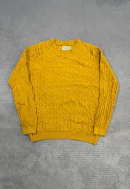 Knitted Jumper Cable Knit Patterned Bright Sweater