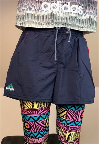 ADIDAS EQUIPMENT BLUE RUNNING SHORTS WINDBREAKER 90S VINTAGE