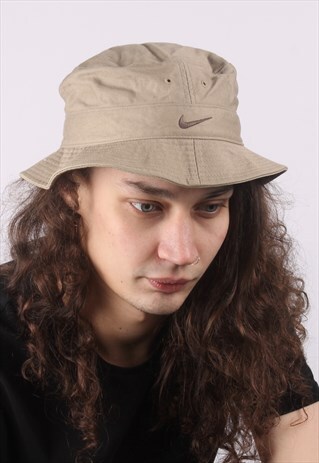 VINTAGE NIKE BUCKET CAP HAT BROWN