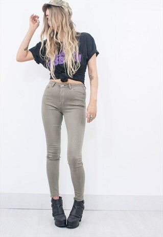 KHAKI SOFT DENIM SKINNIES