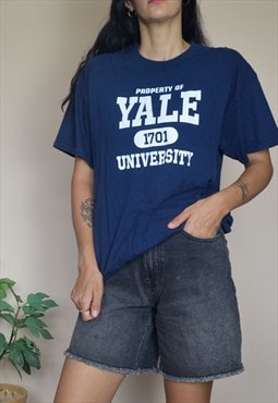 Vintage College Logo Slogan Tshirt Top