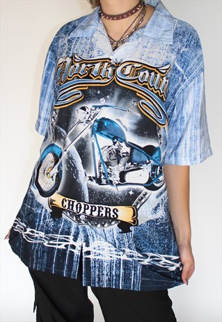 90S UNISEX CHOPPERS BUTTON UP SHIRT